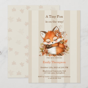 Gemütliche Herbst-Fuchs-Baby-Party, gemütliche Wal Einladung