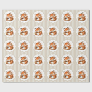 Gemütliche Herbst-Fuchs-Baby-Party, gemütliche Wal Geschenkpapier