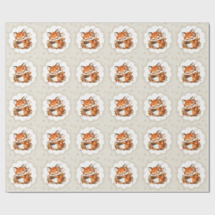 Gemütliche Herbst-Fuchs-Baby-Party, gemütliche Wal Geschenkpapier