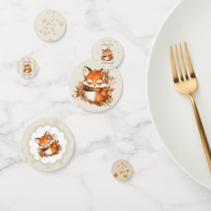 Gemütliche Herbst-Fuchs-Baby-Party, gemütliche Wal Konfetti