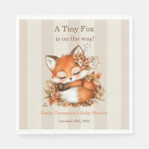 Gemütliche Herbst-Fuchs-Baby-Party, gemütliche Wal Serviette
