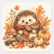 Gemütliche Herbst-Igel-Wasserfarbenkunst