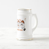 Gemütliche Herbst-Kaffee-Geister – Halloween Bierglas (VorderseiteRechts)