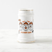 Gemütliche Herbst-Kaffee-Geister – Halloween Bierglas (Mittel)