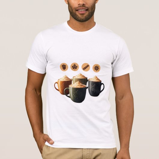 Gemütliche Herbst-Latte-Kaffeetassen T-Shirt (Vorderseite)