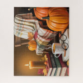 Gemütliche Herbst-Leseszene Puzzle (Vertikal)