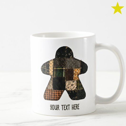 Gemütliche Herbst-Patchwork-Quilt-Meeple Brettspie Kaffeetasse