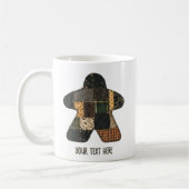 Gemütliche Herbst-Patchwork-Quilt-Meeple Brettspie Kaffeetasse (Links)