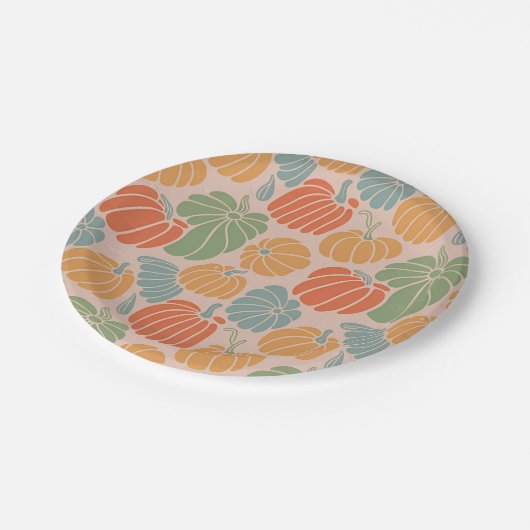 Gemütliche Herbst Pumpkin Papier Teller & Party Li (Schrägansicht)