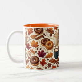 Gemütliche Herbst-Pumpkin-Spice-Tassenmanschette Zweifarbige Tasse