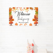 Gemütliche Herbst-Thanksgiving-Dinnerparty Banner (InSitu)