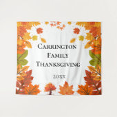 Gemütliche Herbst-Thanksgiving-Dinnerparty Wandteppich (Vorderseite (Horizontal))