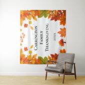Gemütliche Herbst-Thanksgiving-Dinnerparty Wandteppich (Beispiel)