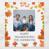 Gemütliche Herbst-Thanksgiving-Dinnerparty Weinetikett (Einzelnes Label)