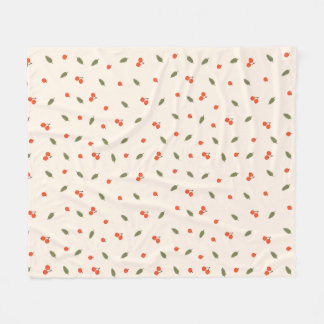 Gemütliche Herbstbeeren Creme Botanisch Fleecedecke