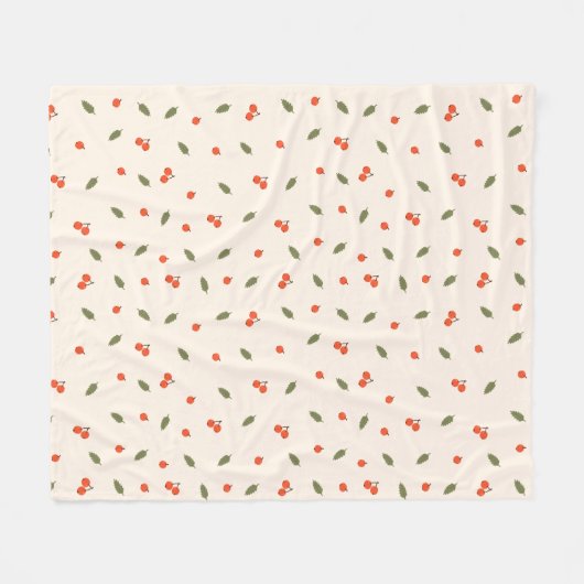 Gemütliche Herbstbeeren Creme Botanisch Fleecedecke (Vorderseite (Horizontal))