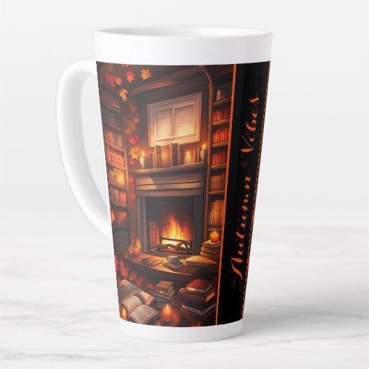 Gemütliche Herbstbibliothek Milchtasse (Linke Ecke)