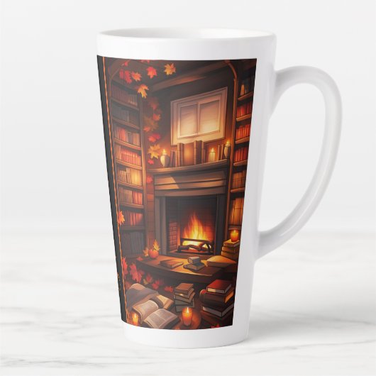 Gemütliche Herbstbibliothek Milchtasse (Rechts)