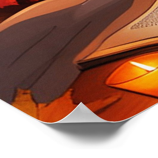 Gemütliche Herbstbibliothek Poster (Ecke)