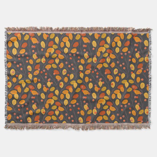 Gemütliche Herbstblanken mit Herbstblättern & Berr Decke (Vorderseite)