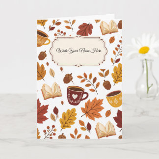 Gemütliche Herbstblätter - Herbstästhetik  Karte