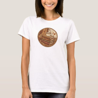 Gemütliche Herbstbücher und Kaffee Illustration T-Shirt