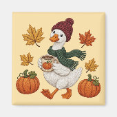 Gemütliche Herbstente mit Kürbis-Kaffee und Herbst Magnet (Vorne)