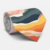 Gemütliche Herbstfarben Abstrakte Digitale Kunst Krawatte (Gerollt)