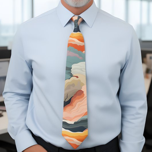 Gemütliche Herbstfarben Abstrakte Digitale Kunst Krawatte