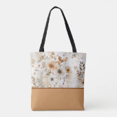 Gemütliche Herbstflora botanisch mit Farbblock Tasche (Rückseite)