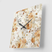 Gemütliche Herbstflorale Botanische Printwerbung Quadratische Wanduhr (Winkel)
