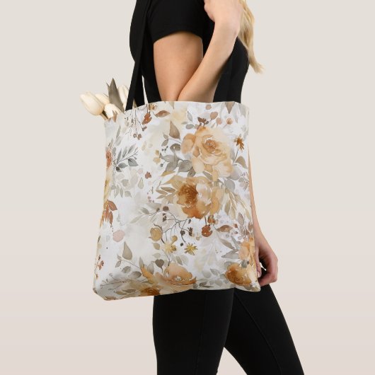 Gemütliche Herbstflorale Botanische Printwerbung Tasche (Von Nahem)