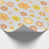 Gemütliche Herbstgoldene Blume Grau, nahtlos Geschenkpapier (Ecke)