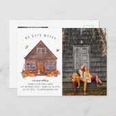 Gemütliche Herbstkabine | Ankündigung der Beförder Postkarte (Vorne/Hinten)