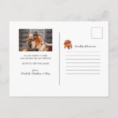 Gemütliche Herbstkabine | Ankündigung der Beförder Postkarte (Rückseite)