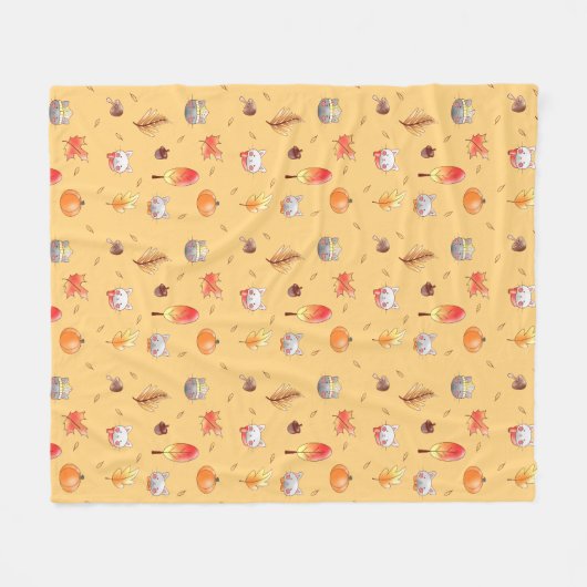 Gemütliche Herbstkatzen Fleecedecke (Vorderseite (Horizontal))