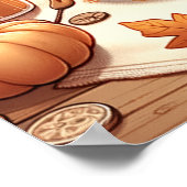 Gemütliche Herbstküche Niedlicher Geist Backkuchen Poster (Ecke)