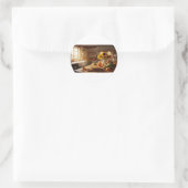 Gemütliche Herbstküche Runder Aufkleber (Tasche)