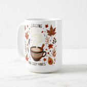 Gemütliche Herbstlaub im Herbst & Pumpkin Gewürze Kaffeetasse (Vorderseite Links)