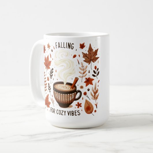 Gemütliche Herbstlaub im Herbst & Pumpkin Gewürze Kaffeetasse (Vorderseite Links)