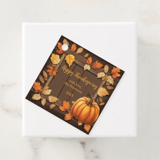 Gemütliche Herbstlaub und herzliche Danksagung Geschenkanhänger (Beispiel)