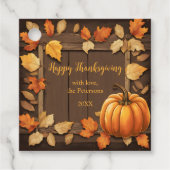 Gemütliche Herbstlaub und herzliche Danksagung Geschenkanhänger (Vorderseite)