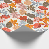 Gemütliche Herbstlaube Herbst Niedliches Muster Geschenkpapier (Ecke)