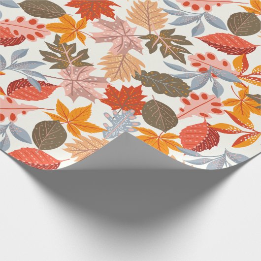 Gemütliche Herbstlaube Herbst Niedliches Muster Geschenkpapier (Ecke)