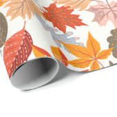 Gemütliche Herbstlaube Herbst Niedliches Muster Geschenkpapier (Rolleneckpunkt)