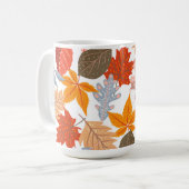 Gemütliche Herbstlaube Herbst Niedliches Muster Kaffeetasse (Vorderseite Links)
