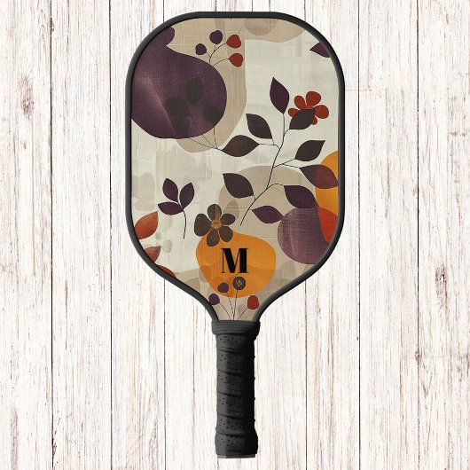 Gemütliche Herbstlaube Moderne Monogram Pickleball Schläger