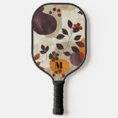 Gemütliche Herbstlaube Moderne Monogram Pickleball Schläger (Rückseite)