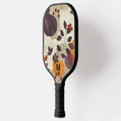 Gemütliche Herbstlaube Moderne Monogram Pickleball Schläger (Links)