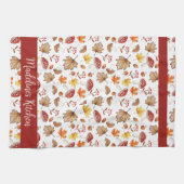 Gemütliche Herbstlaube und Pilze Personalisiert Geschirrtuch (Horizontal)